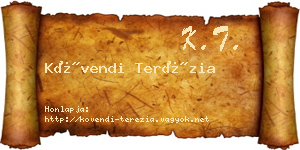 Kövendi Terézia névjegykártya