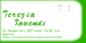 terezia kovendi business card